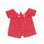 Red Checked Romper Suit 