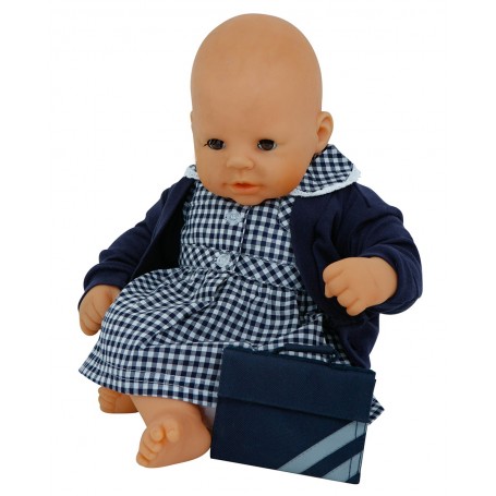 MANY COLOURS CHECKED SCHOOL DRESS BY FRILLY LILY FOR BONNIE AND PEARL DOLL 