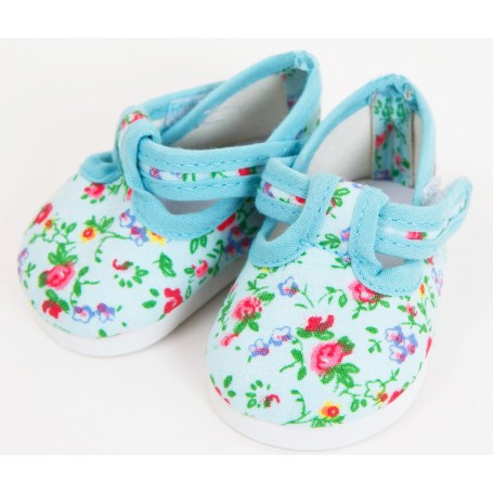 Torquoise Flower Dolly Doodle Shoes