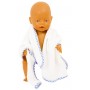 Blue trim Bath Towel and Washcloth Set