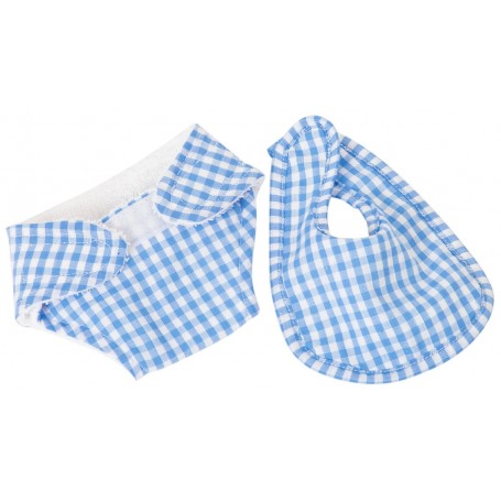 Blue Nappy and Bib Set  