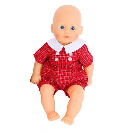 Red Checked Romper Suit 