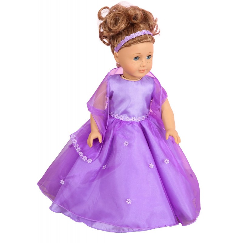 NEW  LILAC "EVA" PROM GOWN SET FOR 14-18 INCH DOLLS BY FRILLY LILY 