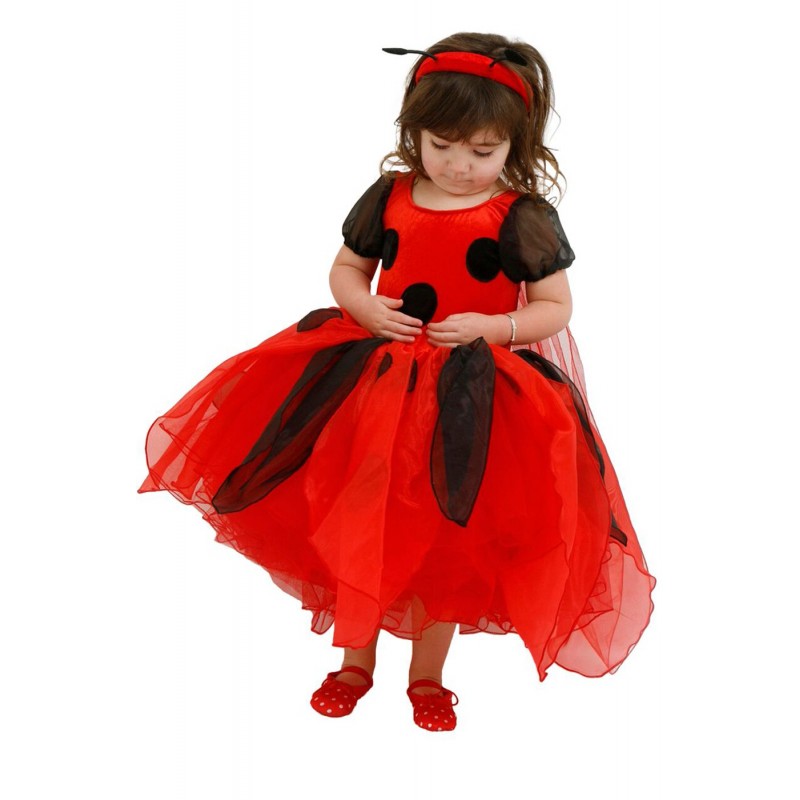 Kids Fancy Dress Party Accessory Fairy Girls Black Spotted Ladybird Wings Red Uk