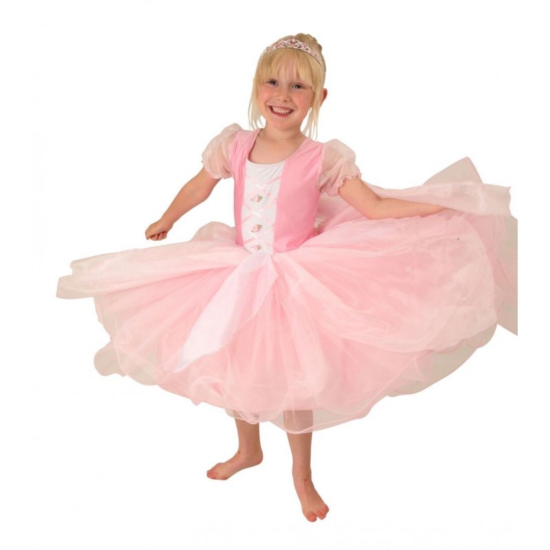 Luxury pink fairy Dress wings roses party bridesmaid dressing up