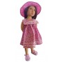 A Girl for All Time Pink Flower Dress Hat and Shoes Set 