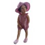 A Girl for All Time Pink Flower Sunsuit , Hat and Shoes Set 