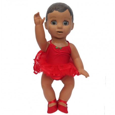 Red Christmas Tutu and Ballet Shoes Set for Luvabella