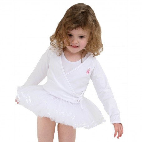 white ballet wrap cardigan