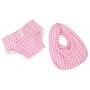 Baby Alive Pink Gingham Nappy and Bib Set