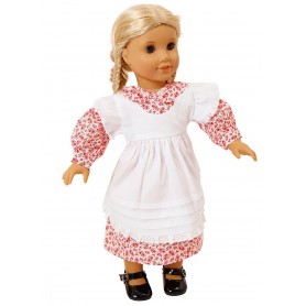 PRETTY PINK COTTON PRINT SWING DRESS FOR 14-18 INCH DOLL FROM FRILLY LILY NEW 