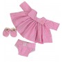 Pink Dress, Nappy and Booties Set for 12-14inch Dolls
