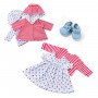 Newborn Luvabella Little Boats Dress , Carey , Reversible Jacket and Pale Blue Shoes Set