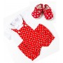 Newborn Luvabella Red Chick Dungaree Set with Matching Shoes