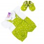 Newborn Luvabella Green Chick Dungaree Set with Matching Shoes