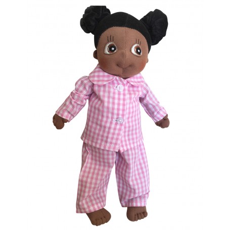 Pink Gingham Pjs for Rubens Barn Ecobud Doll.