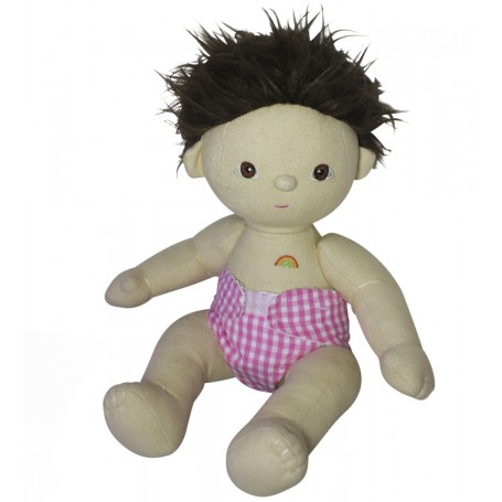 Dinkum Doll Pink Gingham Nappy and Bib Set