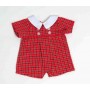 Dinkum Doll Red Plaid Romper.