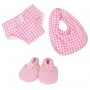 Pink Gingham Nappy and Bib with Pink Fleece Slippers