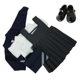 Navy Winter School Uniform Set with Shoes for Gotz Hannah