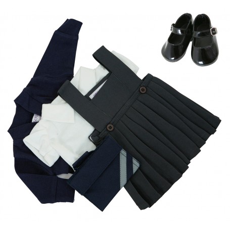 Navy Winter School Uniform Set with Shoes for Gotz Hannah