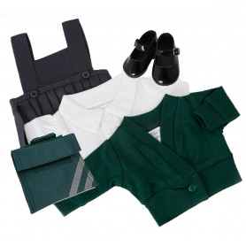 Green Winter School Uniform Set with Shoes for Gotz Hannah