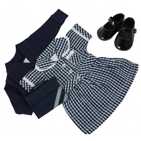 Nvay Summer School Uniform Set with Shoes for Our Generation Doll