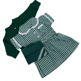 Green Summer School Uniform Set for 43cm Baby Born