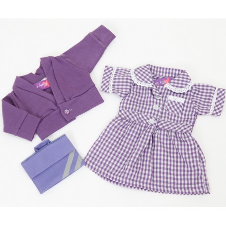 Purple Summer School Uniform Set for 43cm Baby Born
