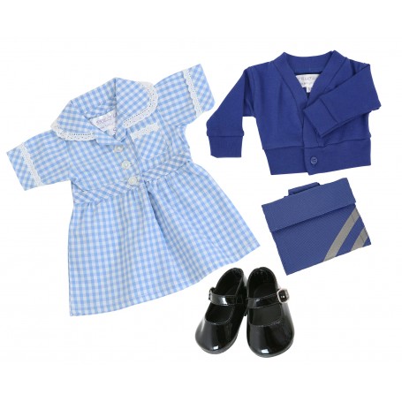 Royal Blue Summer School Uniform Set Including Shoes for 43cm Baby Born