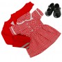 Red Summer School Uniform Set with shoes for 43cm Baby Born