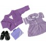 Purple Summer School Uniform Set with shoes for 43cm Baby Born