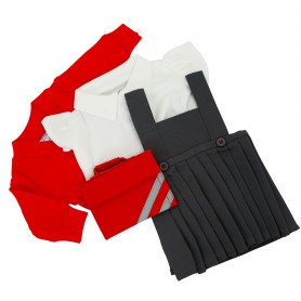 Red Winter School Uniform for Dinkum Doll