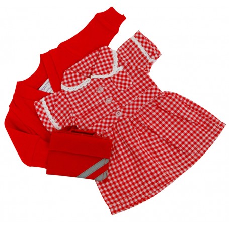 Red Summer Uniform Set for 38 cm Miniland Doll