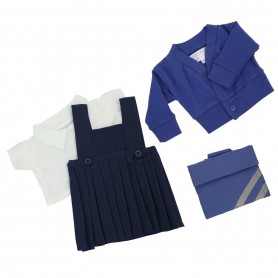 Royal Blue Winter School Uniform for Teddy Bear Navy Pinafore 50 cm [ waist up to 37 cm]