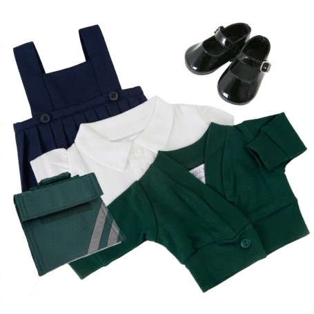 Green Winter School Uniform Set with Shoes to fit Design a Friend Doll
