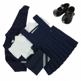 Navy Winter School Uniform Set with Shoes for Design a Friend Doll