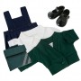 Green Winter School Uniform Set with Shoes for Gotz Hannah